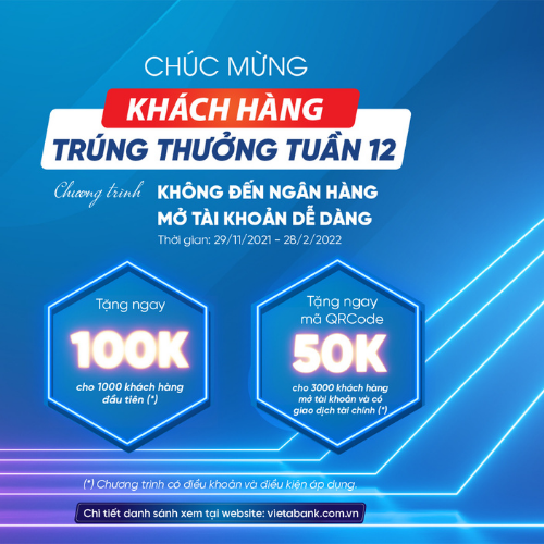 KẾT QUẢ TUẦN 12 CHƯƠNG TRÌNH “KHÔNG ĐẾN NGÂN HÀNG – MỞ TÀI KHOẢN DỄ DÀNG”