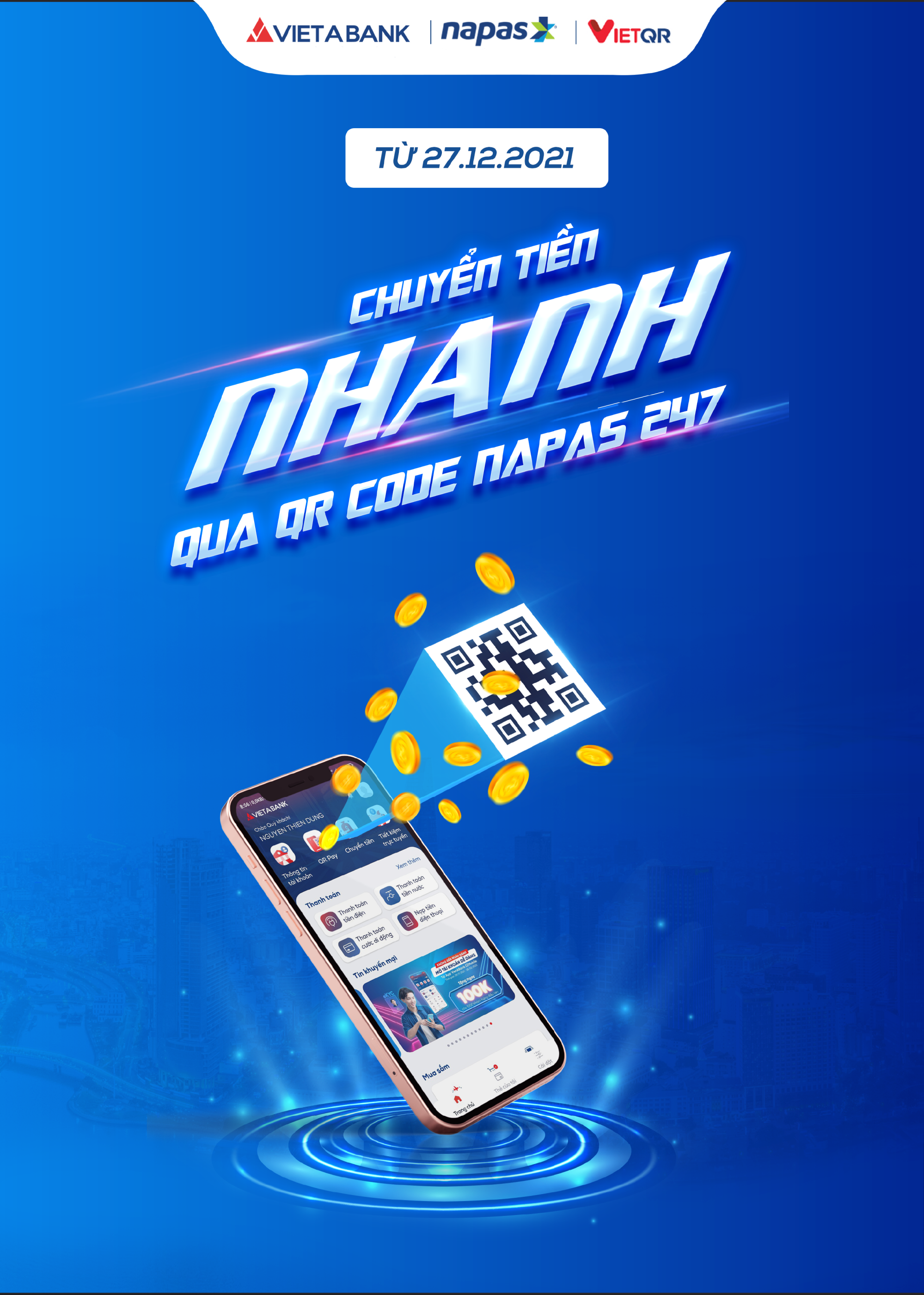 CHUYỂN TIỀN SIÊU TỐC – QUÉT MÃ QR