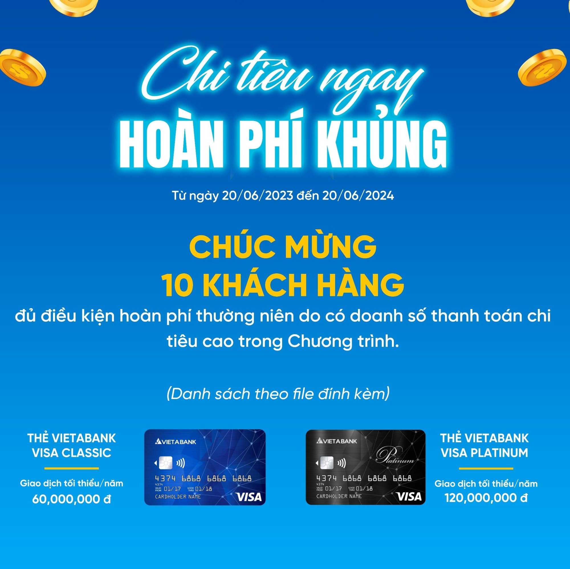 Thông báo danh sách khách hàng hoàn phí thường niên đợt 11 CTKM 
