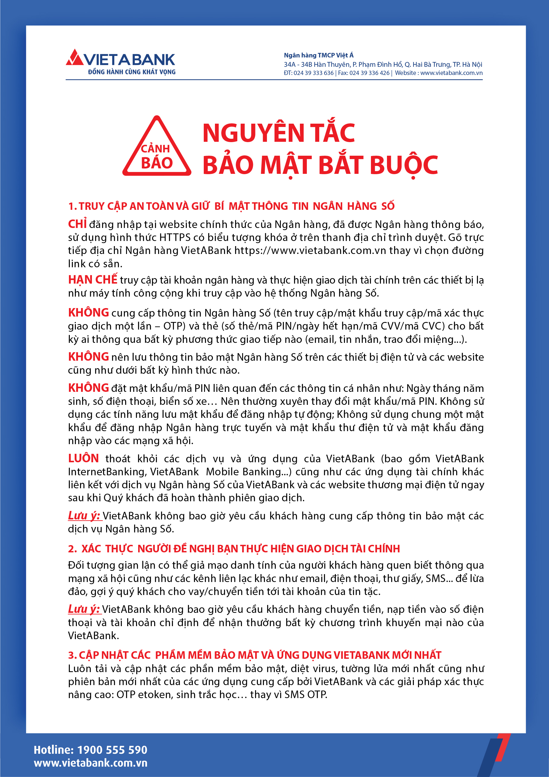 Cảnh báo Nguyên tắc bảo mật bắt buộc