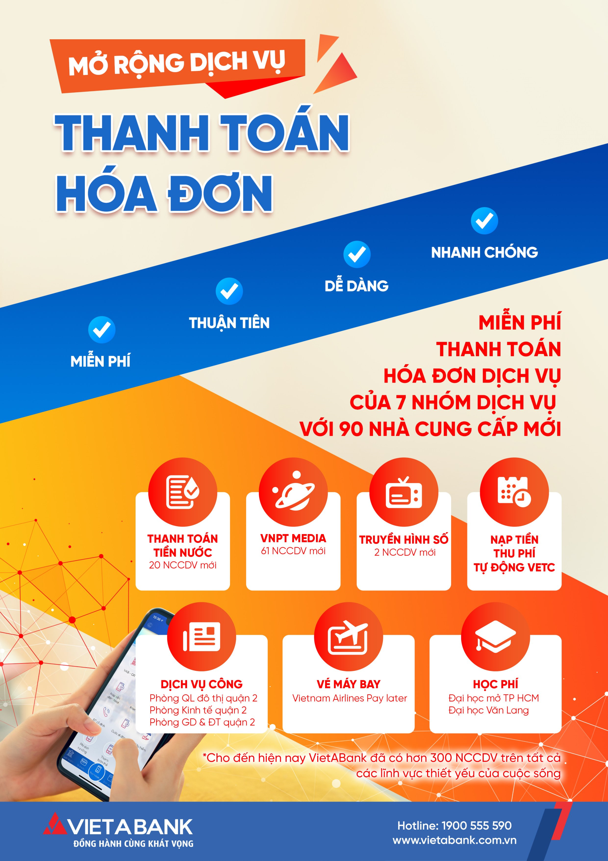 Mở rộng dịch vụ thanh toán hóa đơn 