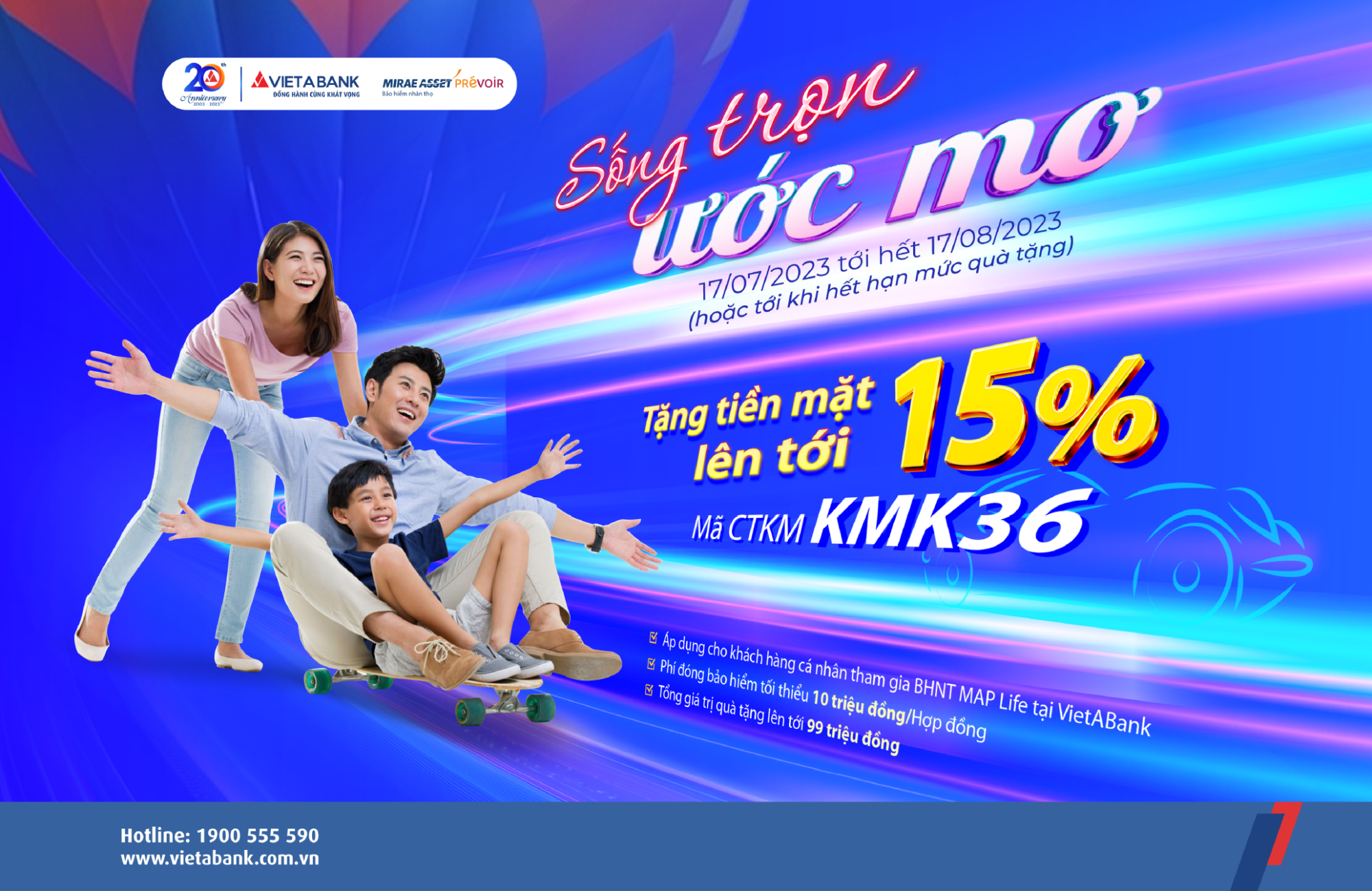 Sống trọn ước mơ - CTKM dành cho KHCN tham gia bảo hiểm nhân thọ MAP Life 