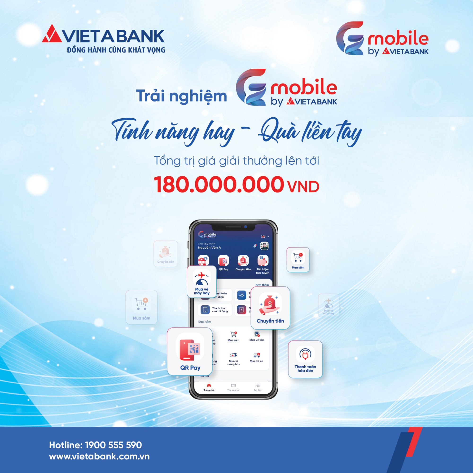 VIETABANK EZMOBILE - TÍNH NĂNG HAY, QUÀ LIỀN TAY