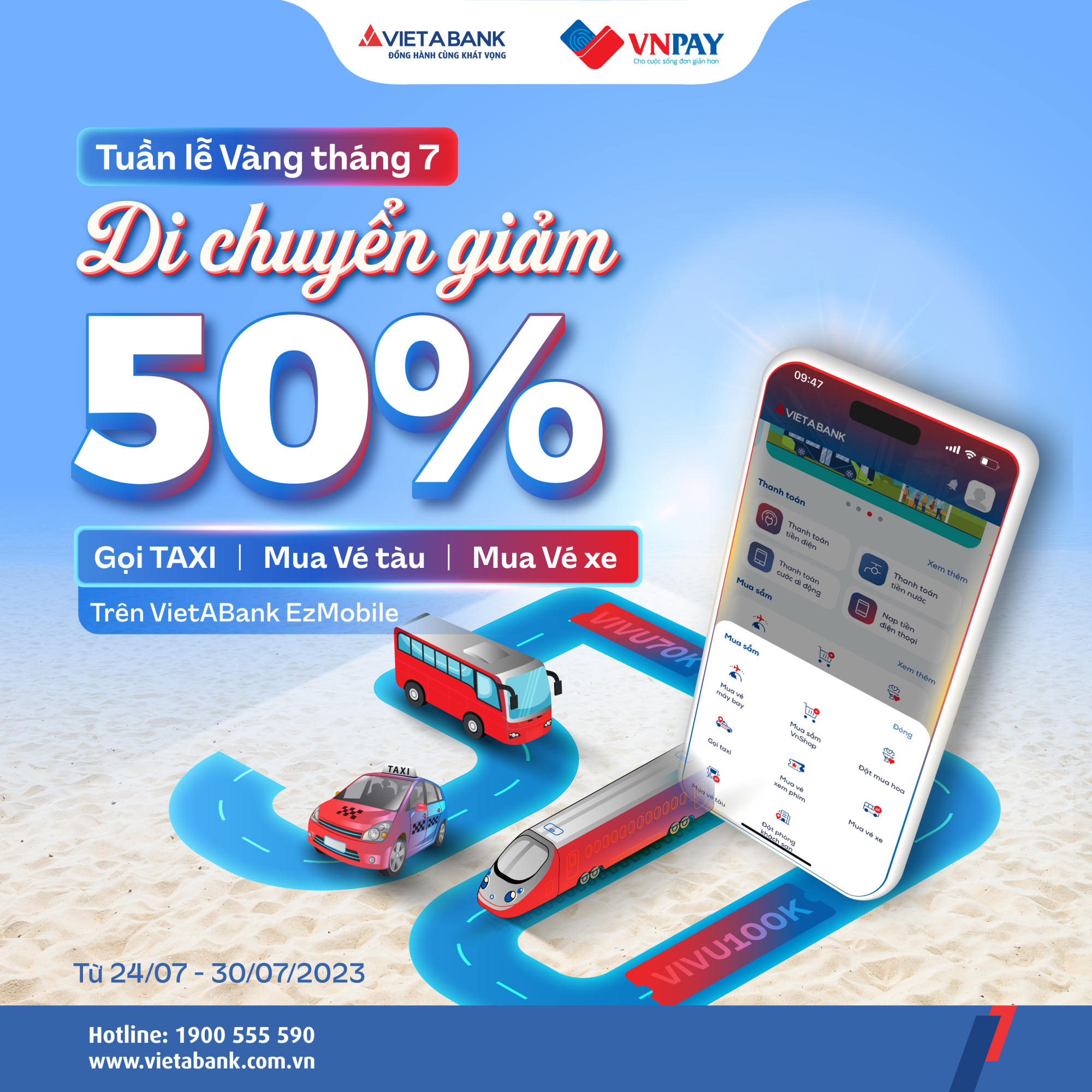 Tuần Lễ Vàng - Ưu đãi di chuyển giảm 50%