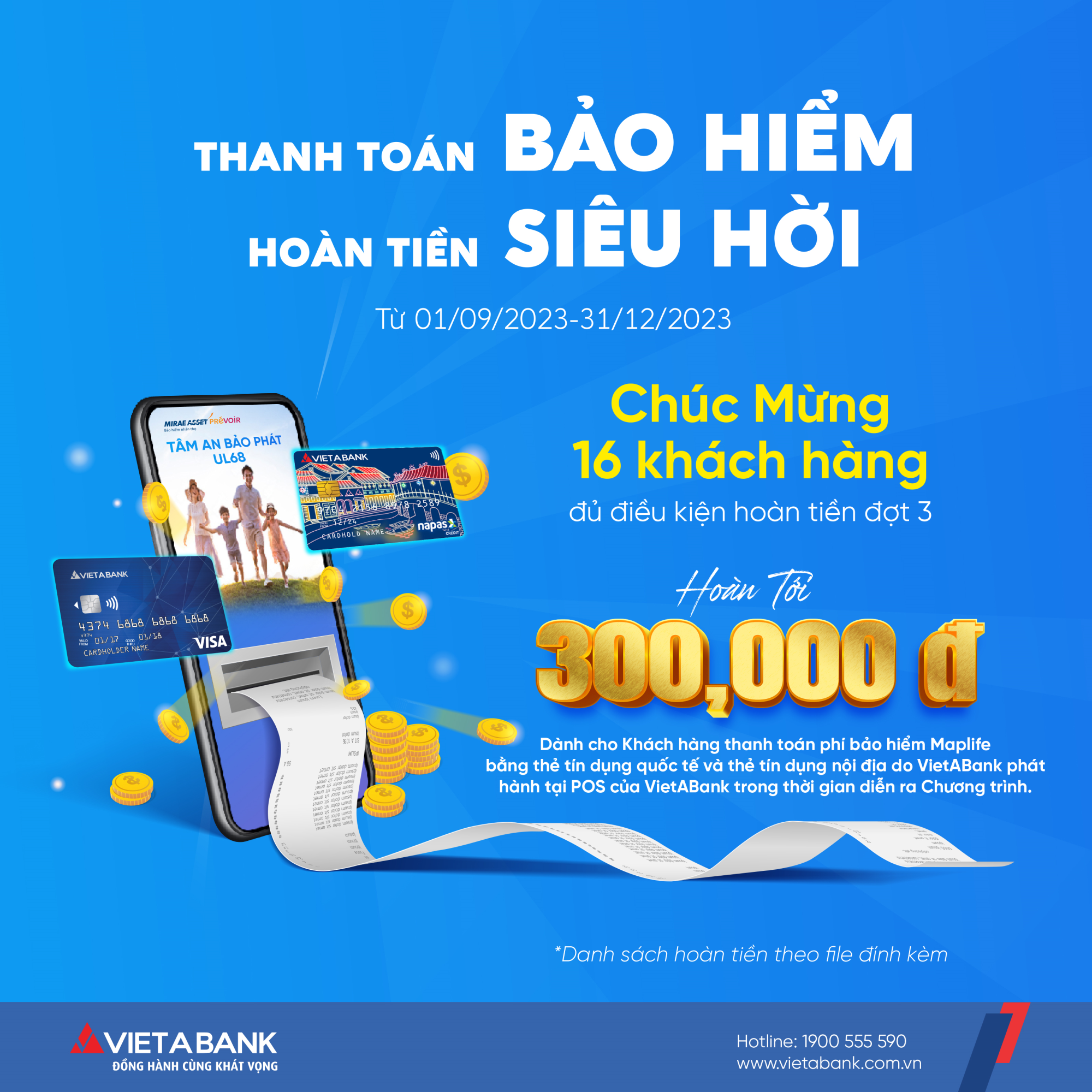 Danh sách khách hàng hoàn tiền đợt 3 chương trình 