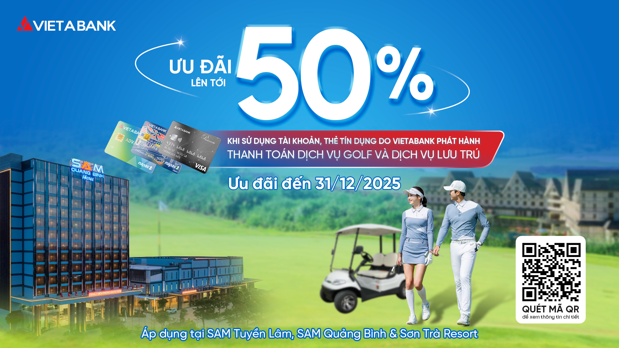 ƯU ĐÃI GIẢM ĐẾN 50% PHÍ GOLF & LƯU TRÚ TẠI HỆ THỐNG RESORT ĐẲNG CẤP CÙNG VIETABANK