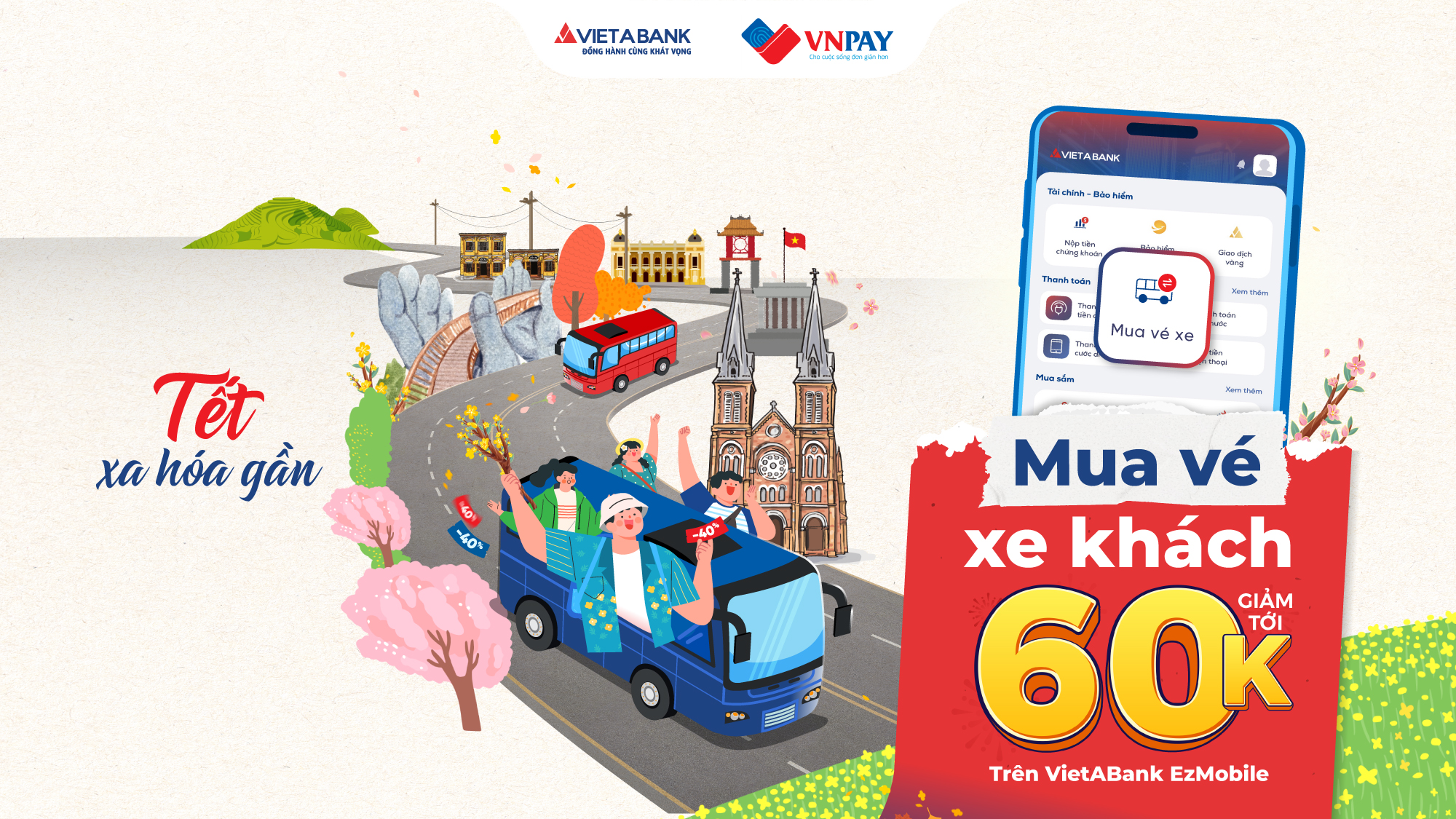Tết về nhà - Đặt vé xe khách giảm 50% 