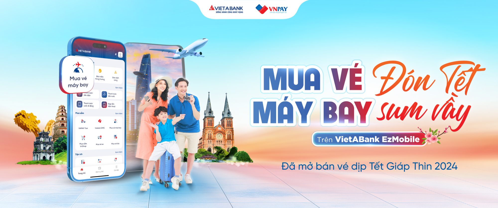 ĐẶT VÉ MÁY BAY - ĐÓN TẾT SUM VẦY